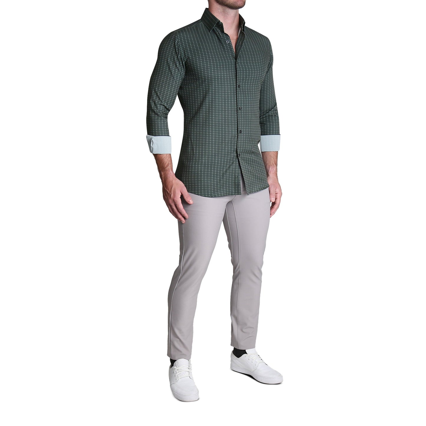 "The Colby" Dark Green & Mint Windowpane