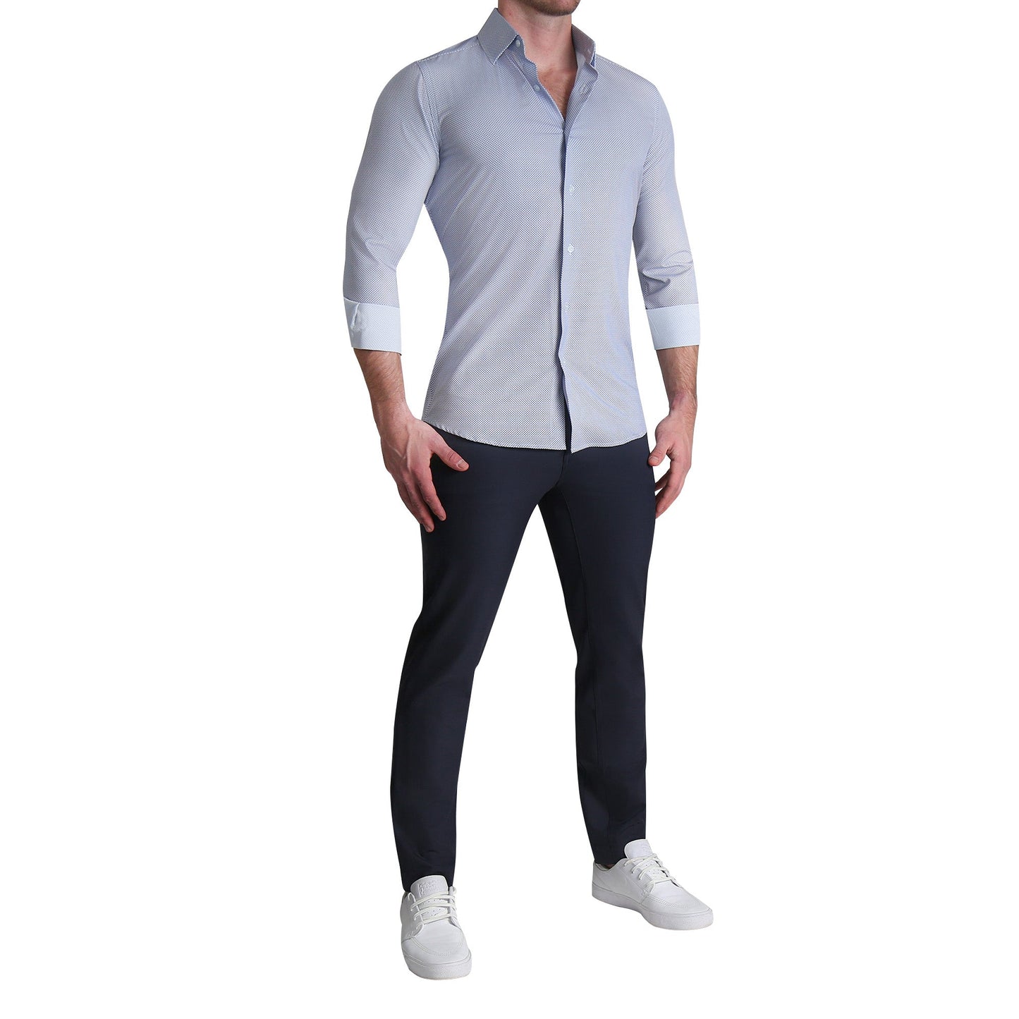"The Charles" Navy Diamond Dress Shirt