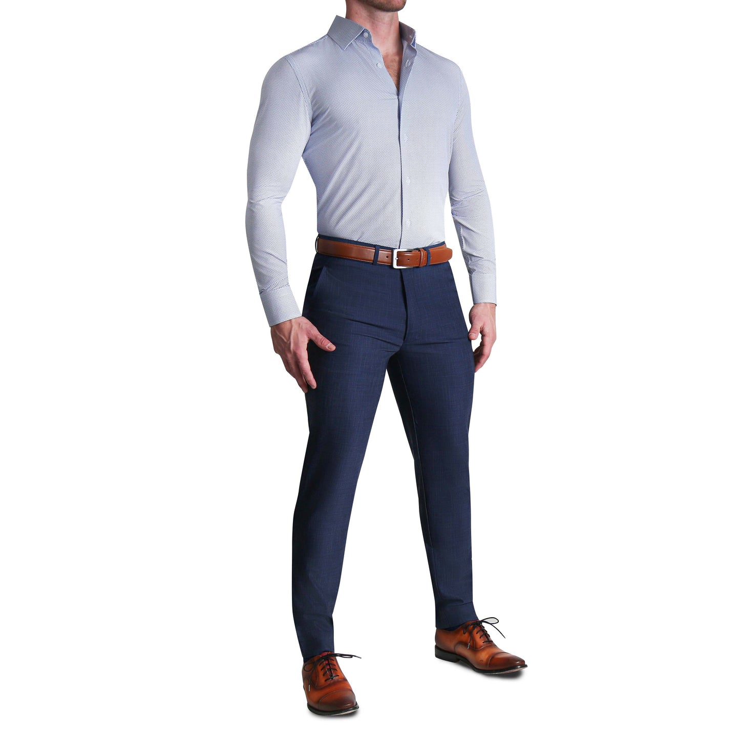 "The Charles" Navy Diamond Dress Shirt