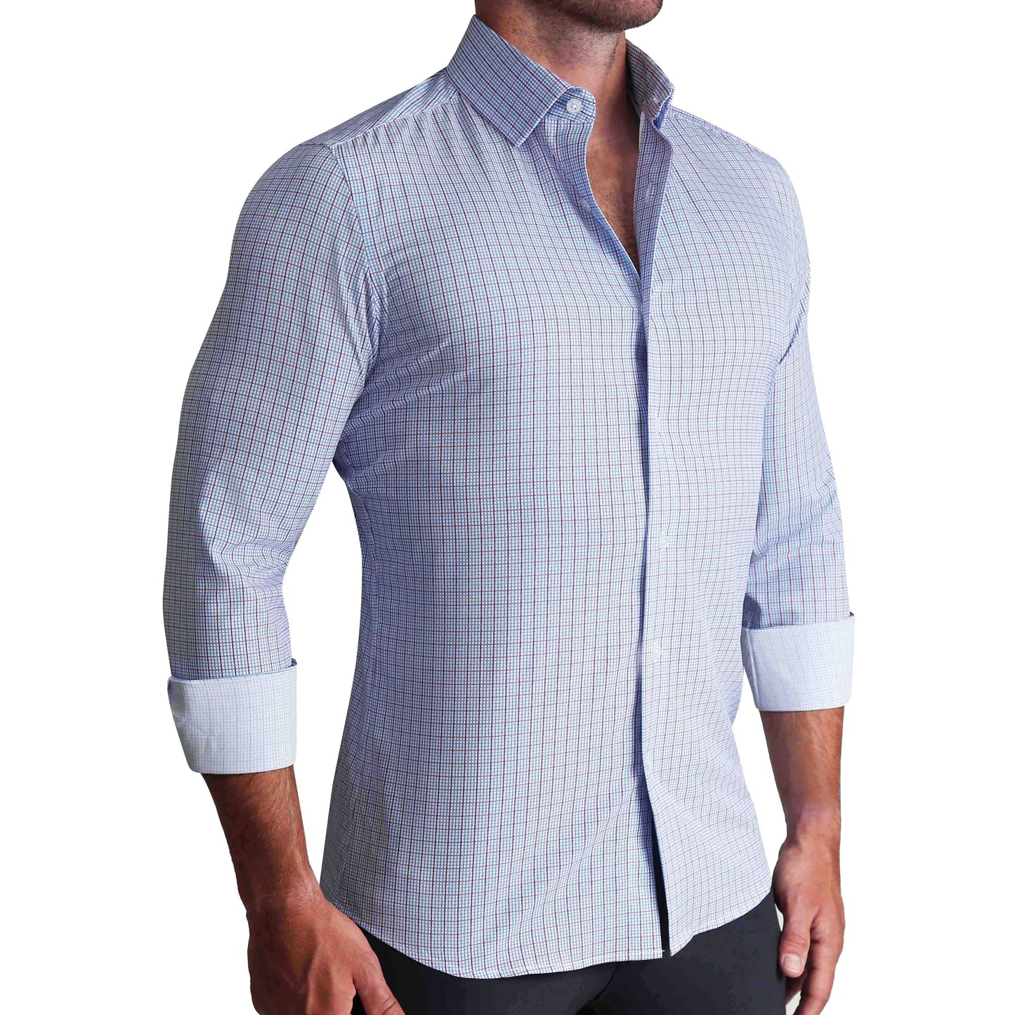 ''The Ivaan" Blue & Purple Double Grid