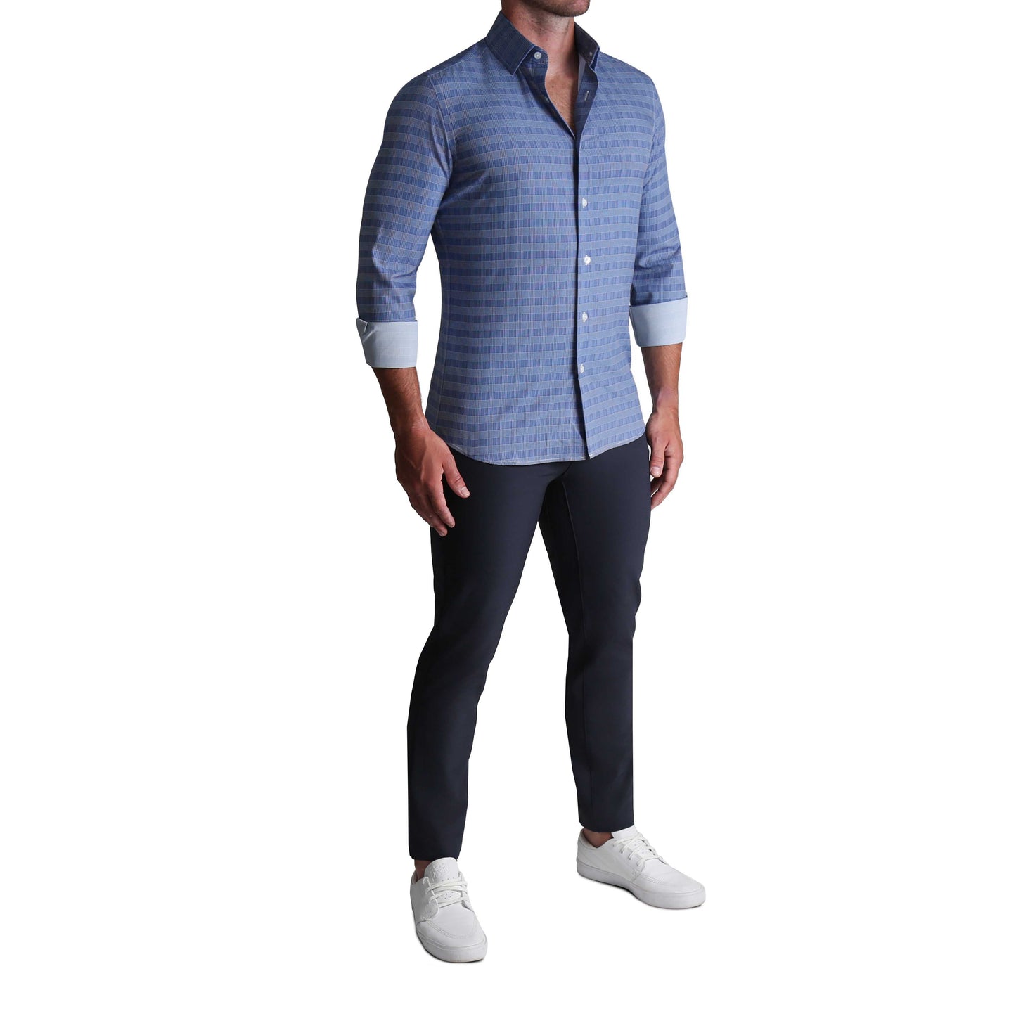 ''The Knox" Navy & White Plaid