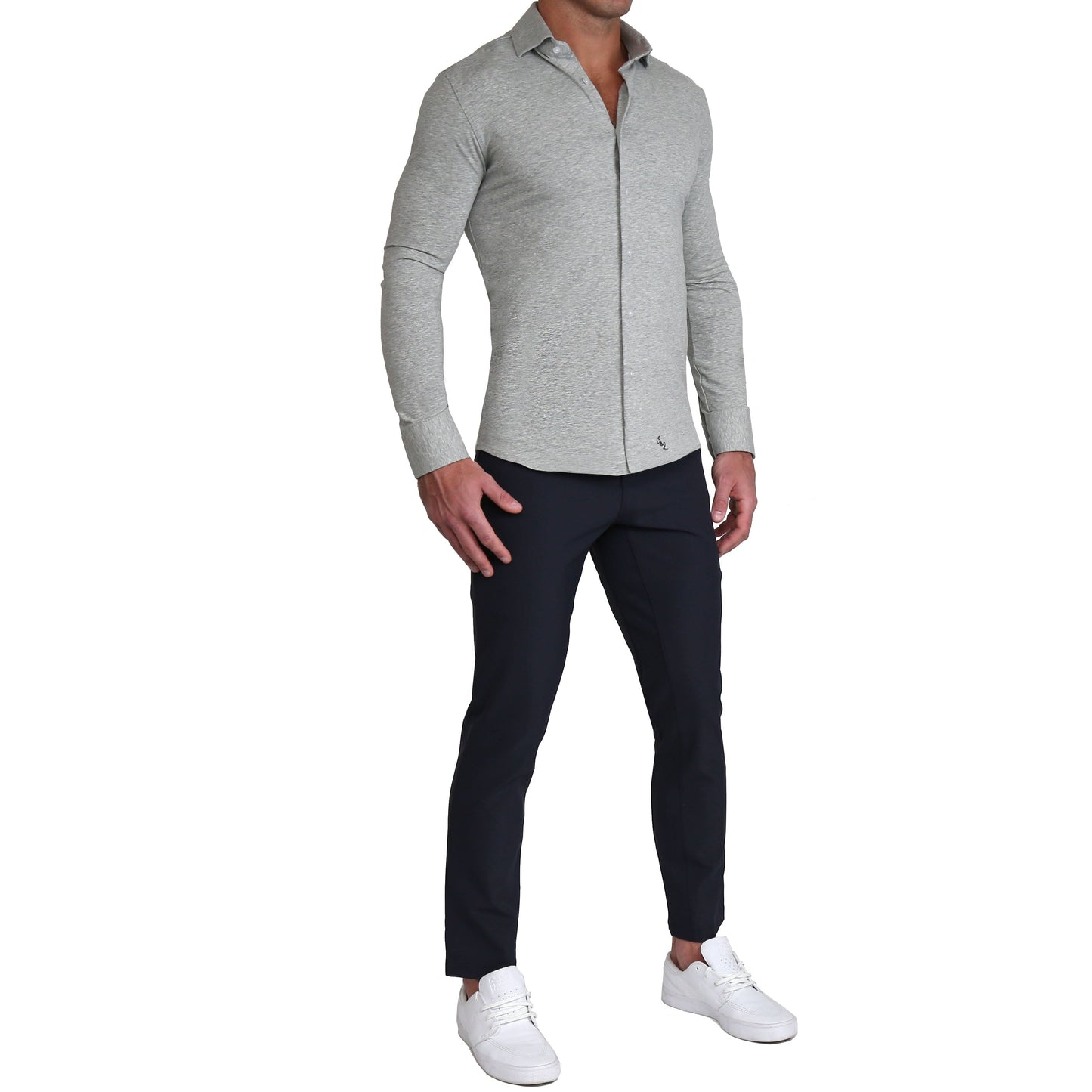 "The Fowler" Grey Casual Button Down