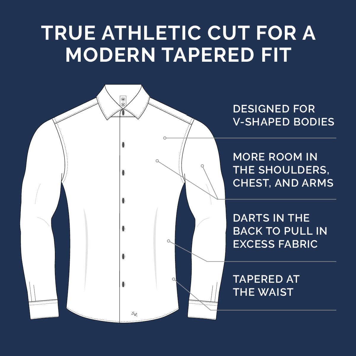 "The Charles" Navy Diamond Dress Shirt