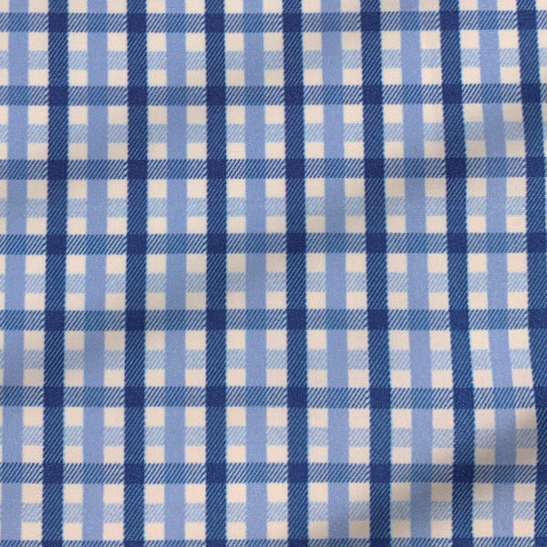 "The Emmett" Light Blue, White & Navy Mid Check