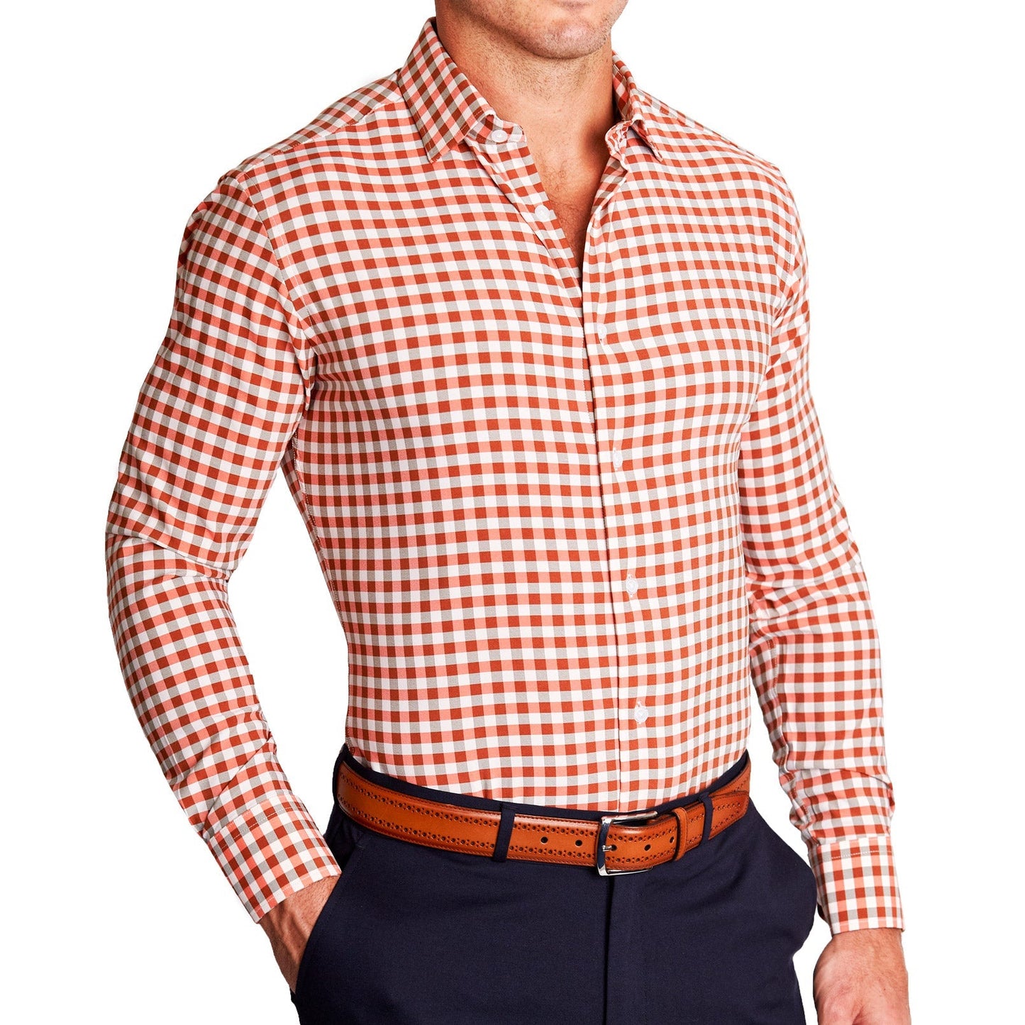 "The Harrison" Orange Big Check