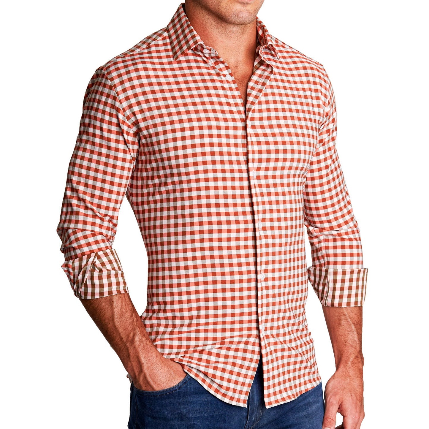 "The Harrison" Orange Big Check