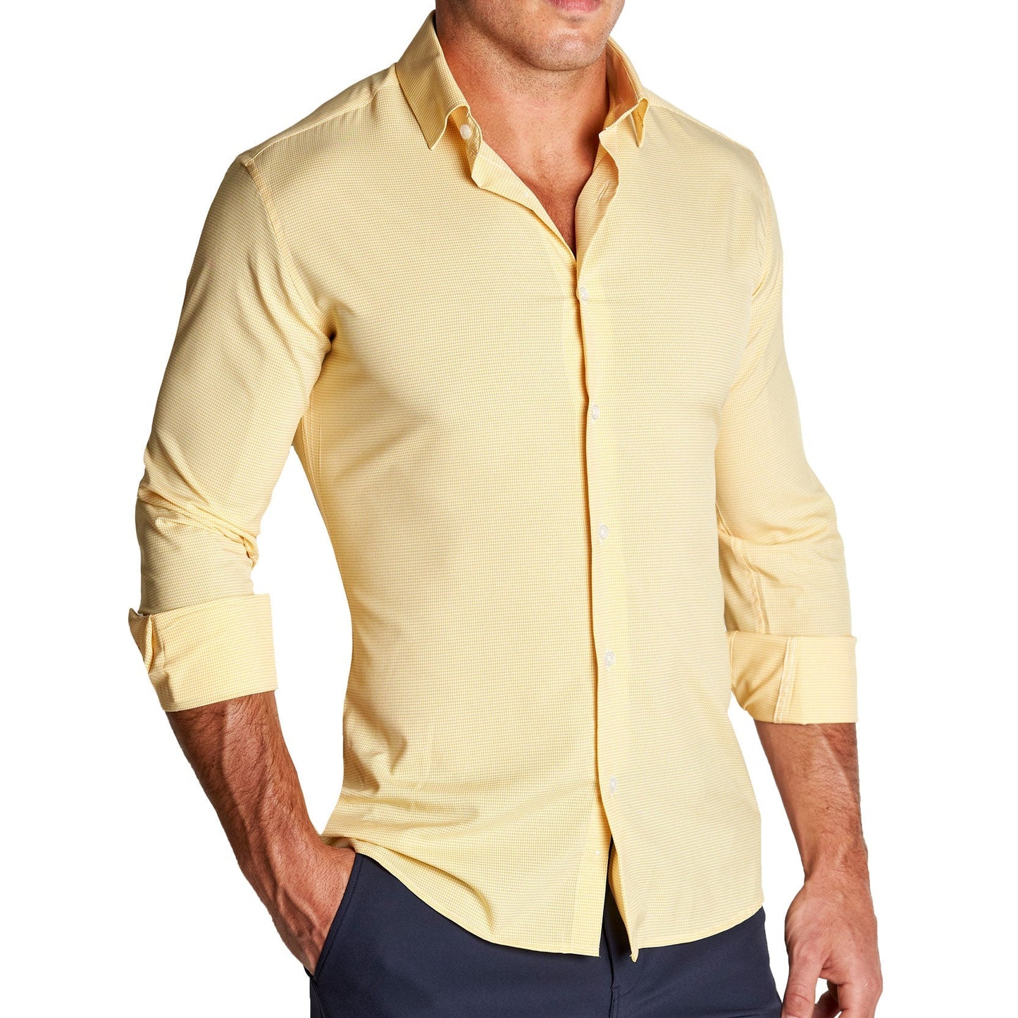 "The Stanley" Yellow Microcheck