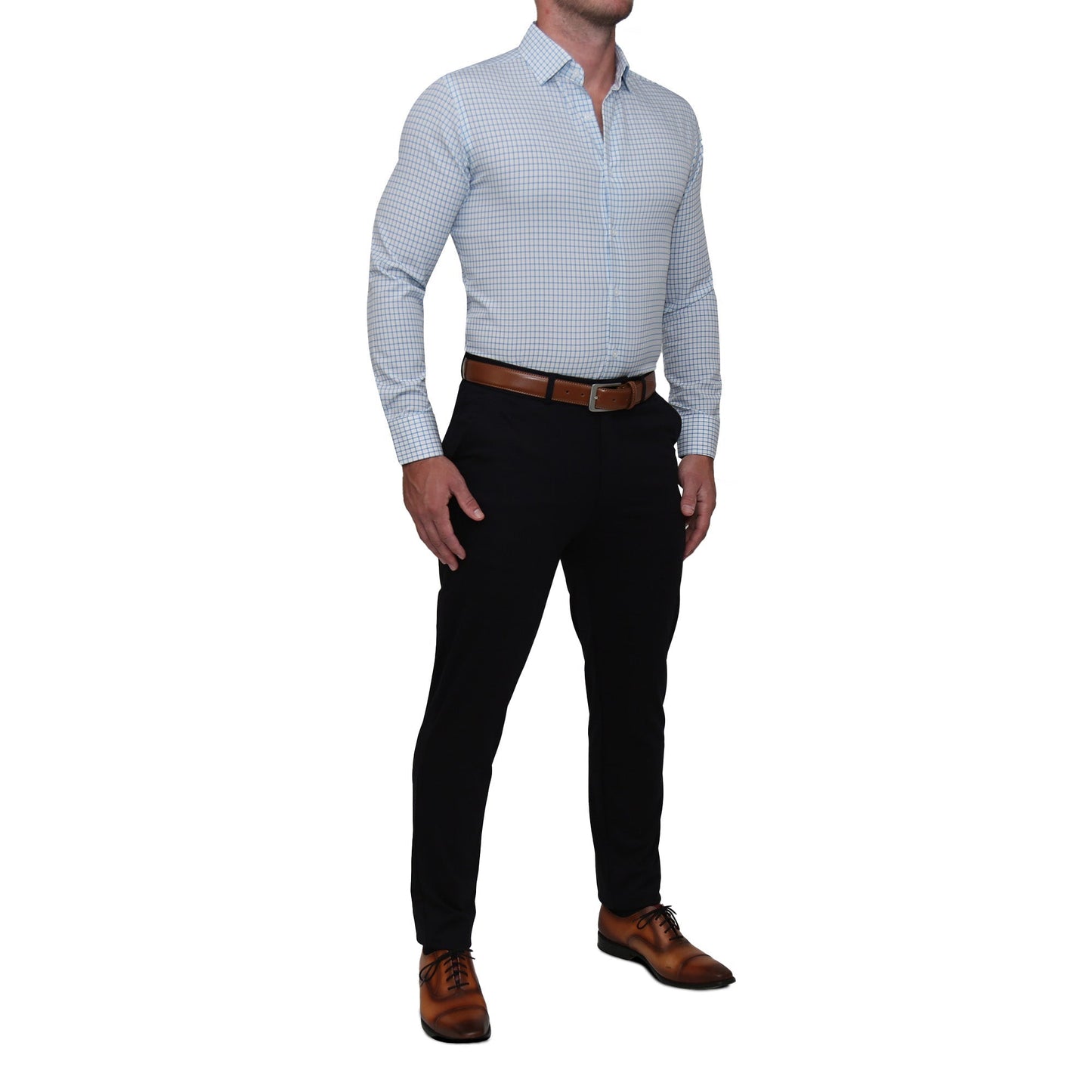 "The Soho" Light Blue Windowpane