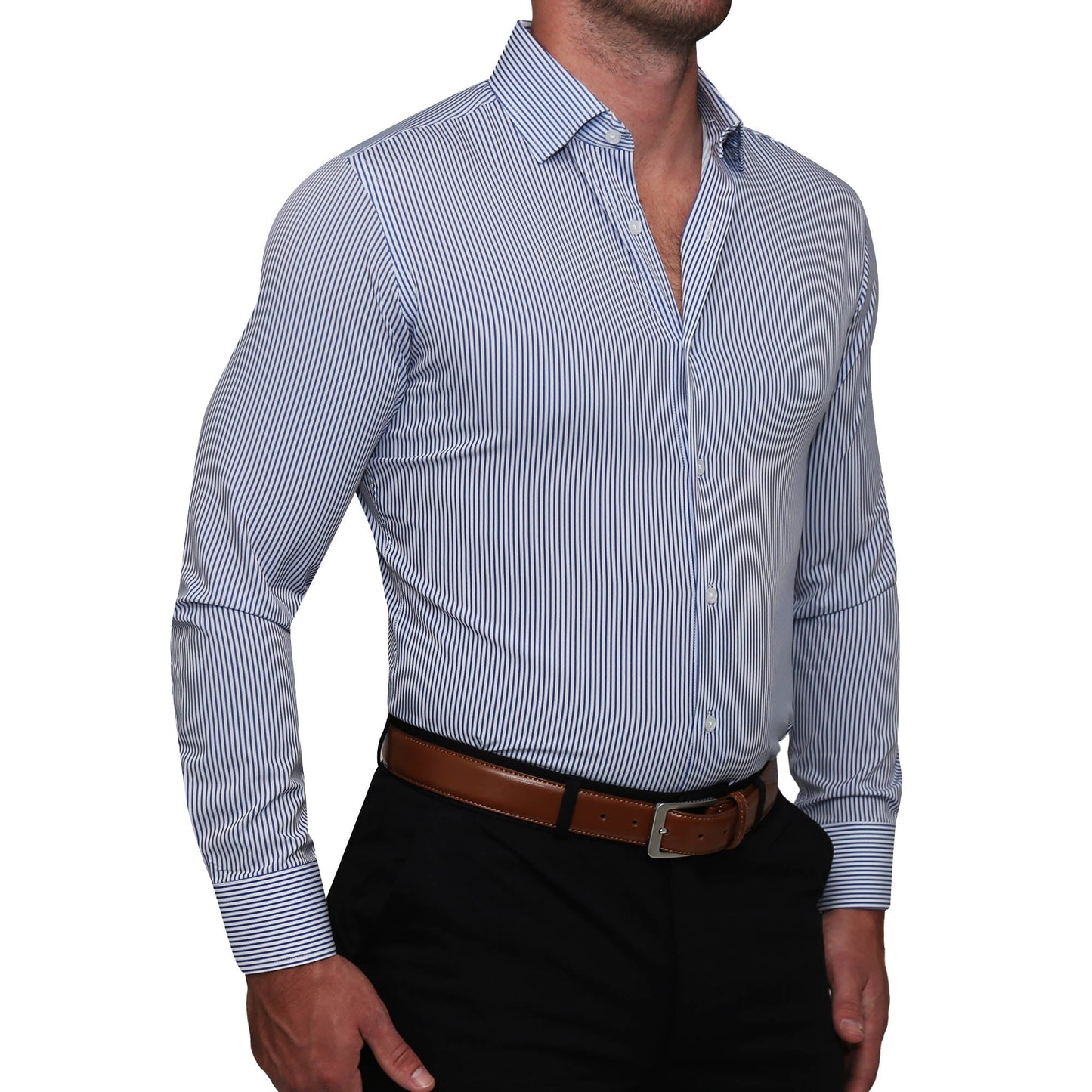 "The Tucker" Mid-Blue Bengal Stripe