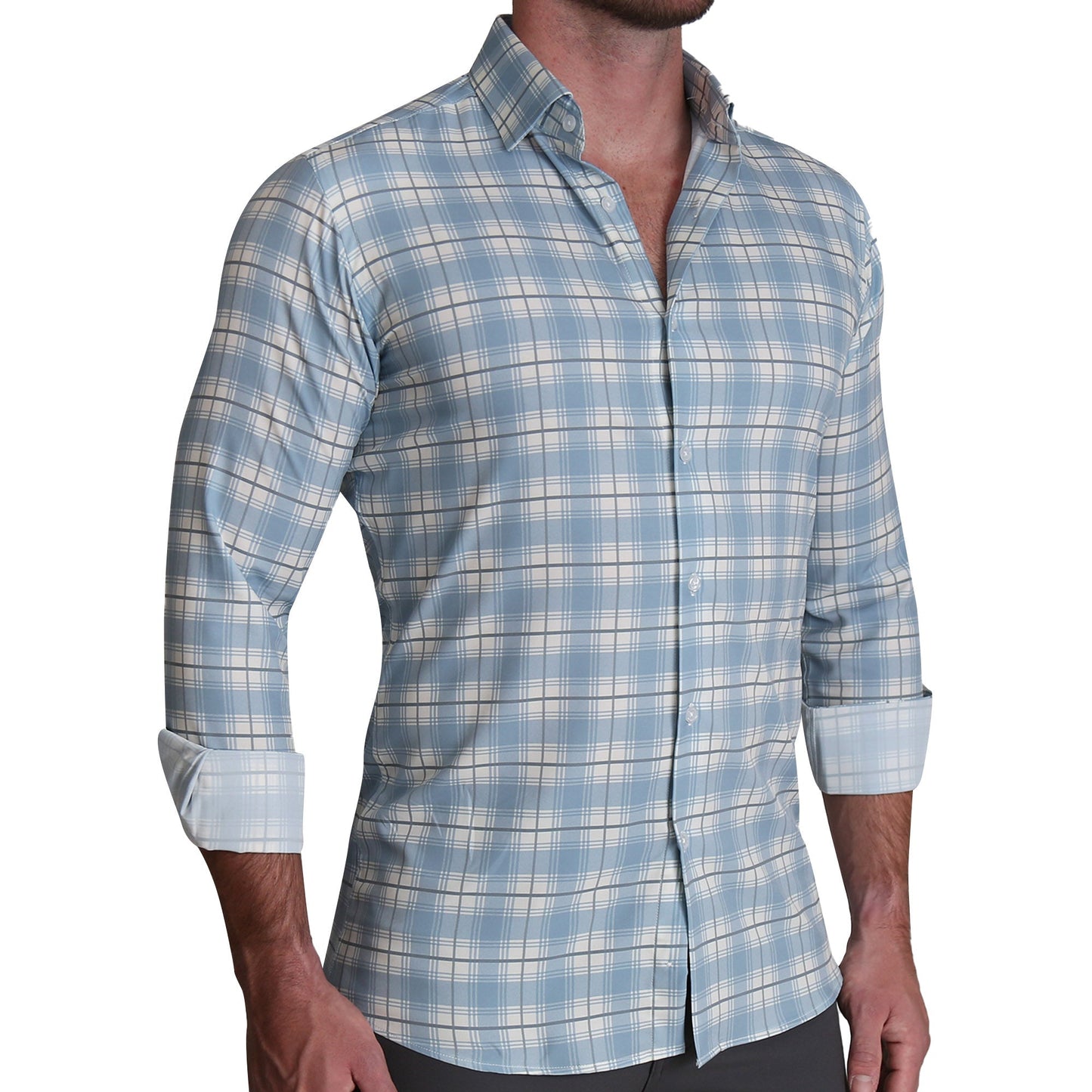 "The Mello" Light Blue & Grey Multi Plaid