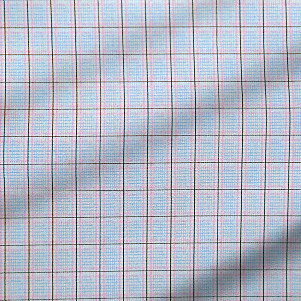 "The Weston" Light Blue, Pink & Black Plaid