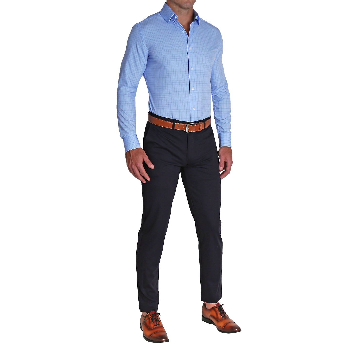 "The Reynolds" Powder Blue and Navy Windowpane