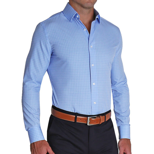"The Reynolds" Powder Blue and Navy Windowpane
