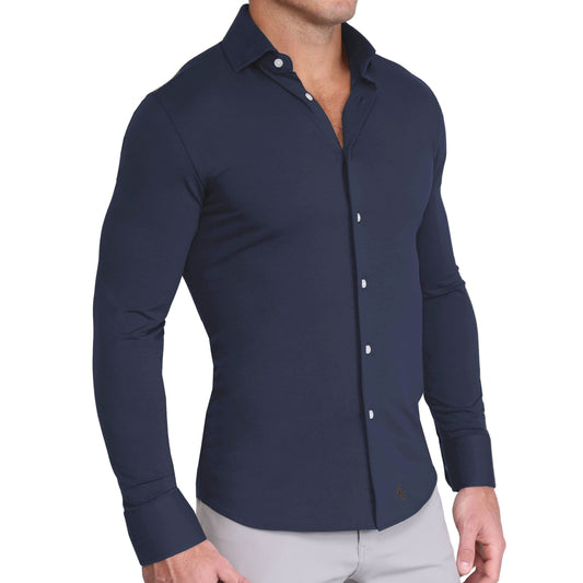 "The Stewart" Navy Casual Button Down