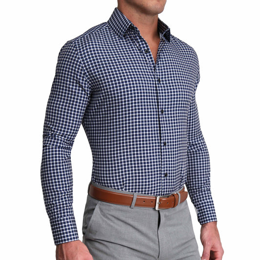 "The Callahan" Blue and White Mini Plaid