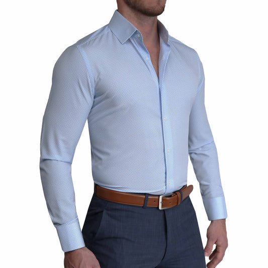 "The Vernor" Light Blue Square Check Print