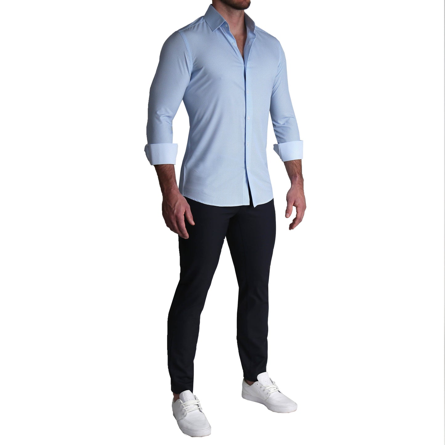 "The Vernor" Light Blue Square Check Print