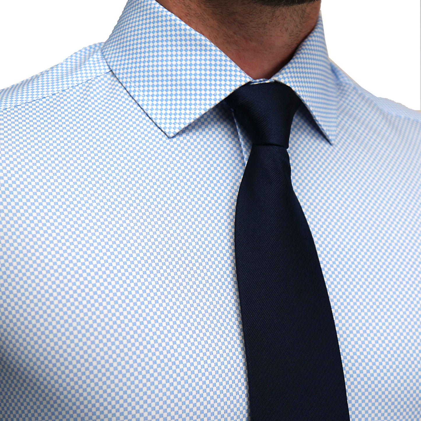 "The Vernor" Light Blue Square Check Print